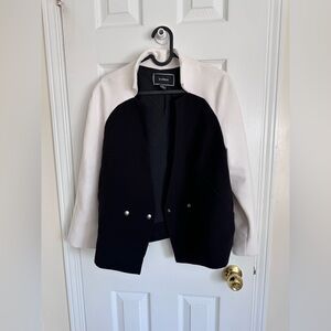 Women’s Two-Tone Collarless Jacket – Size S